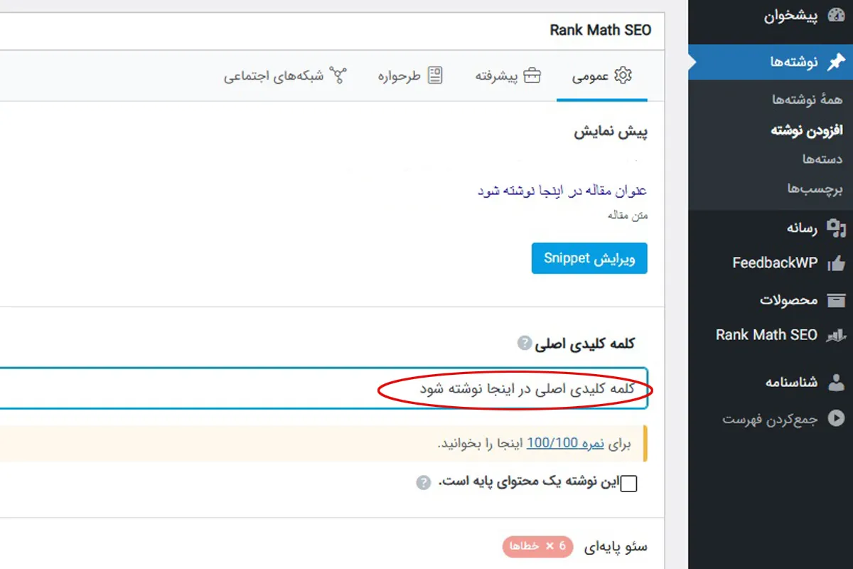 کلمه کلیدی اصلی